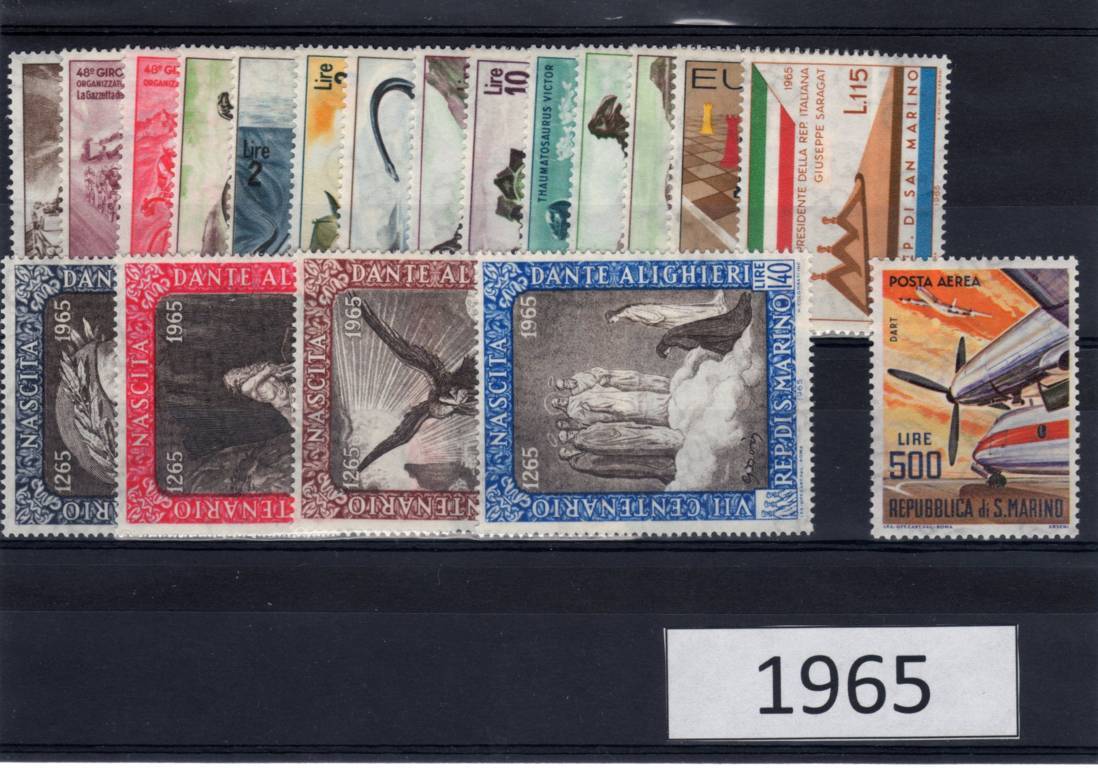 1965 Annata completa senza foglietti