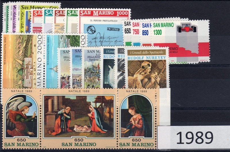 1989 Annata completa senza foglietti