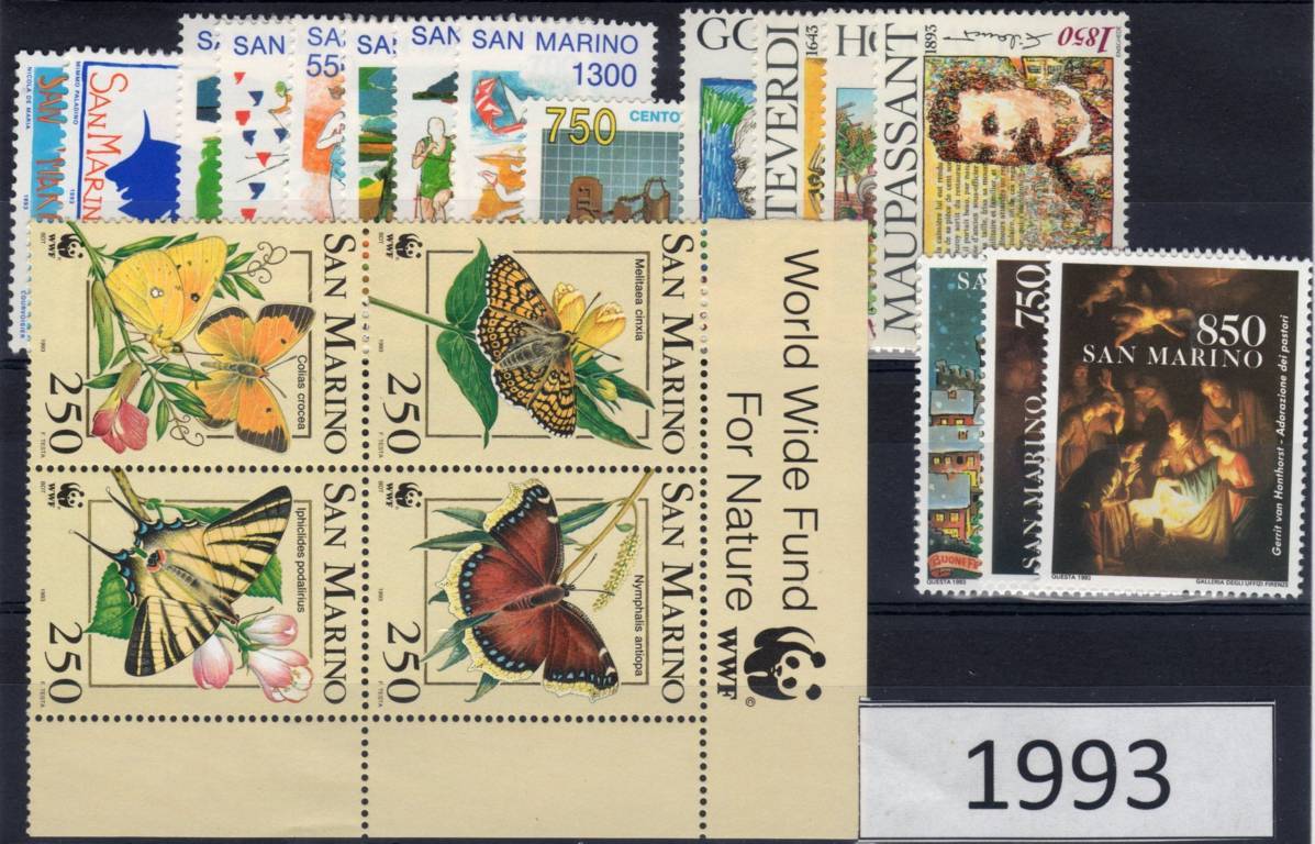 1993 Annata completa senza foglietti