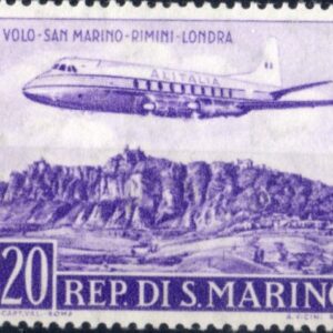 1959 posta aerea 1° volo-Rimini-Londra