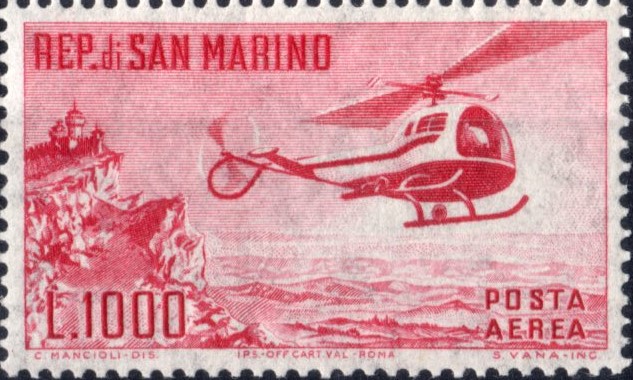 1961 posta aerea Elicottero