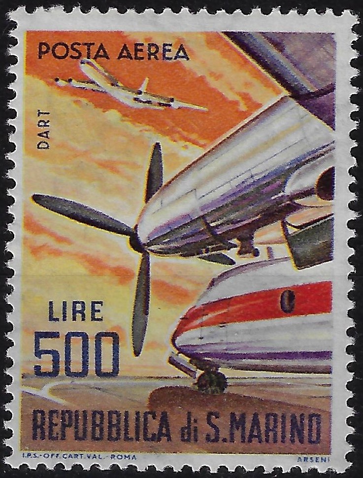 1965 posta aerea Dart - Lire 500