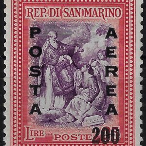 1948 posta aerea Soprastampato Posta Aerea Lire 200