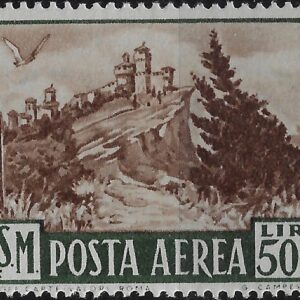 1951 posta aerea Veduta - Lire 500 bruno