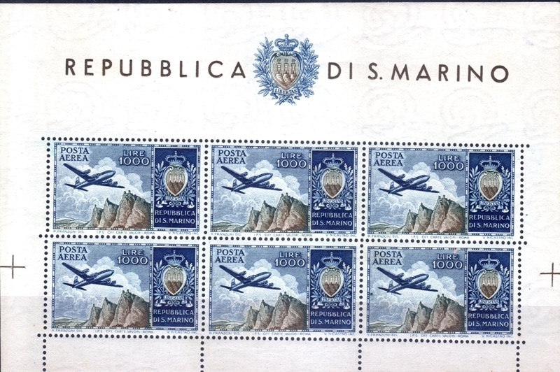 1954 Aereo e stemma Lire 1.000