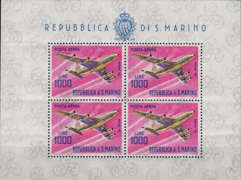 1964 Aerei moderni Boeing 727 Lire 1.000