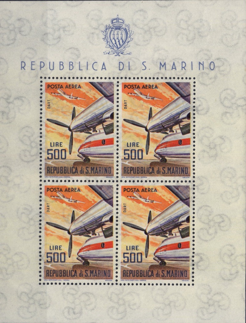1965 Aerei moderni Dart Lire 500