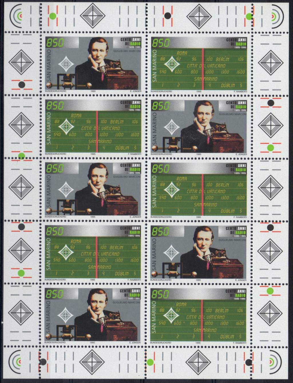 1995 Centenario della radio - Guglielmo Marconi