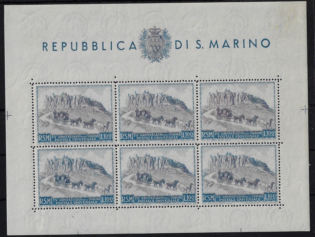 1949 75° anniversario dell' U.P.U. Lire 100