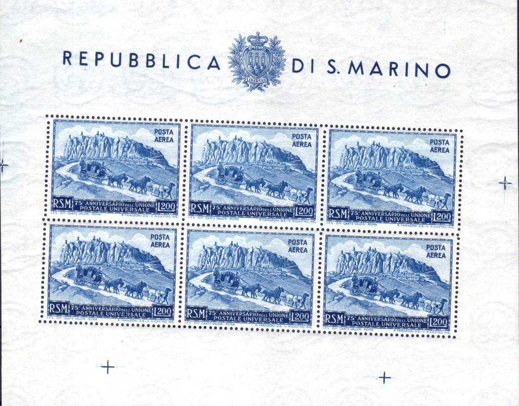 1950 75° anniversario dell' U.P.U. Lire 200