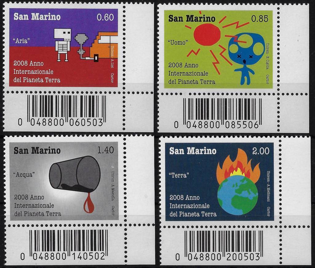2008 Anno Intern. Pianeta Terra 4 valori