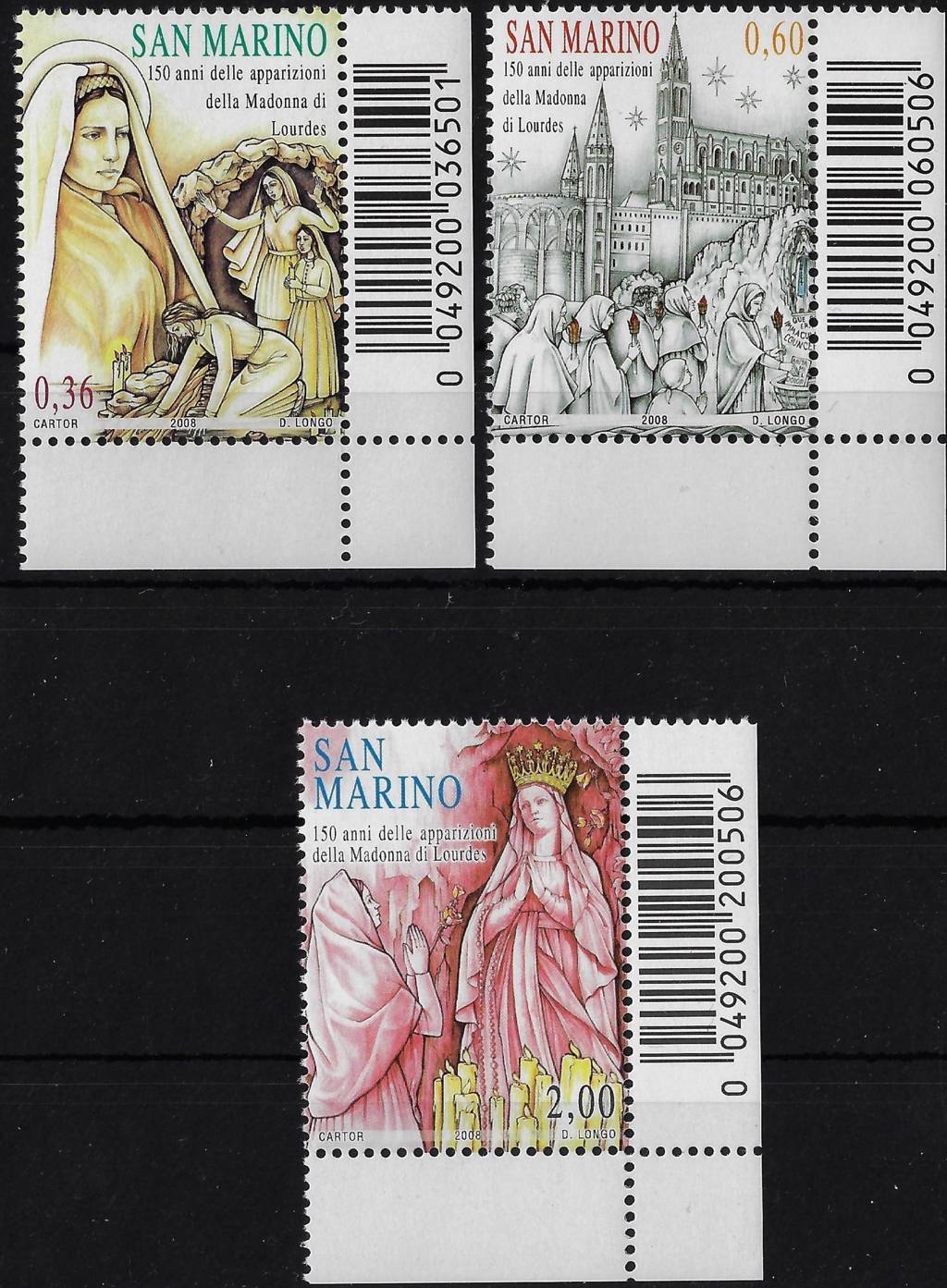 2008 Lourdes 3 valori