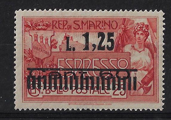 1927 Espressi Soprastampato Lire 1.25 su 60 cent. su 25 cent.