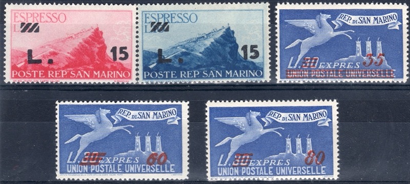 1947-48 Espressi Espressi del 1945/46 soprastampati