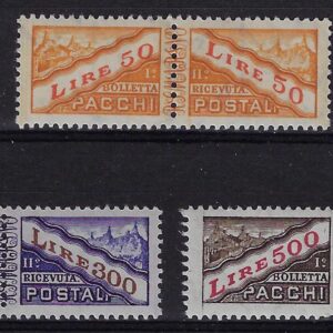 1956 Pacchi postali Tipi del 1945 Filigrana stelle