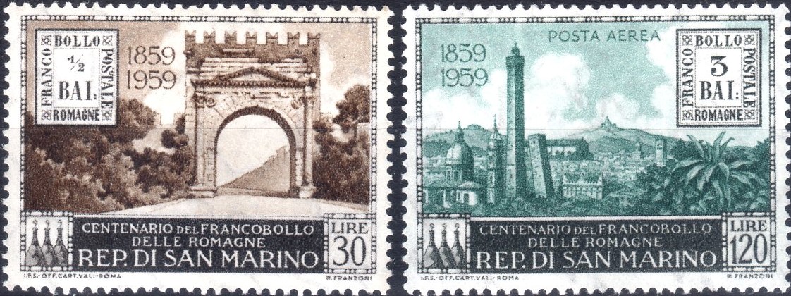 1959 100° francobolli delle Romagne