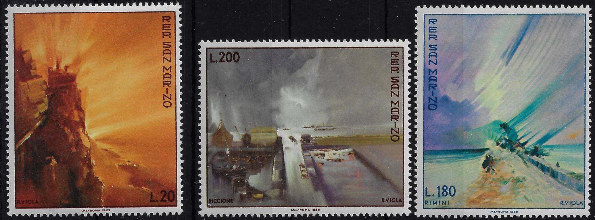 1969 Rimini. Riccione - Dipinti di R. Viola