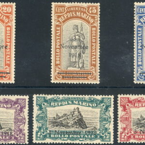 1918 Vittoria - soprastampati 3 novembre 1918