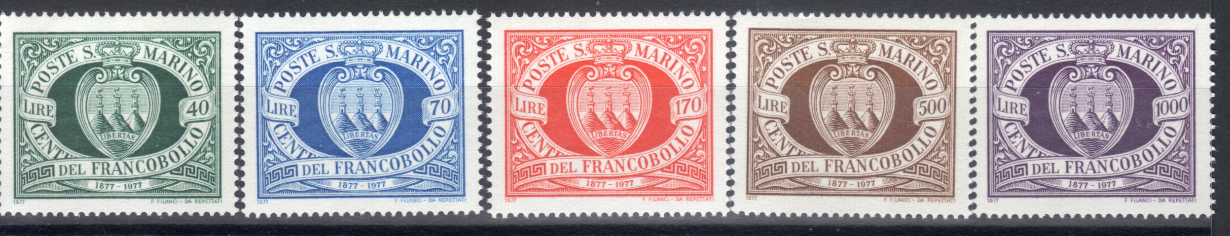 1977 100° dei primi francobolli di