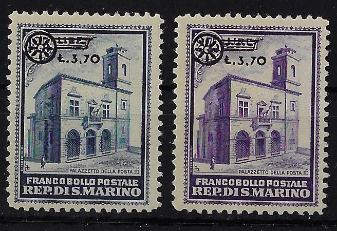 1934 Palazzo delle Poste - soprastampati Lire3.70