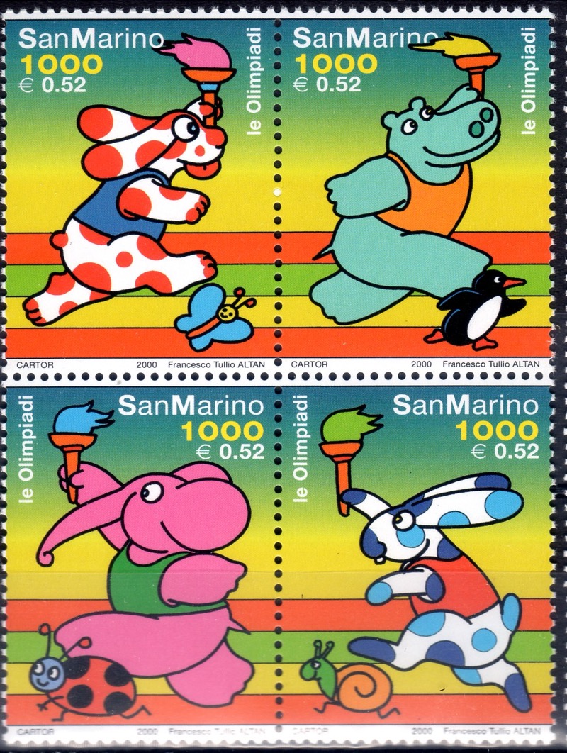 2000 Olimpiadi - personaggi dei fumetti (blocco)