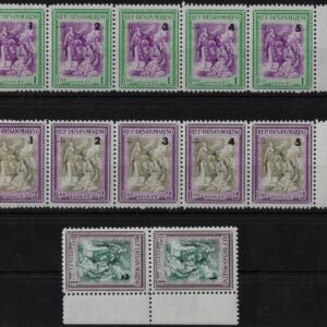 1947 Beneficenza - sopr. (2 strisce e 1 coppia)