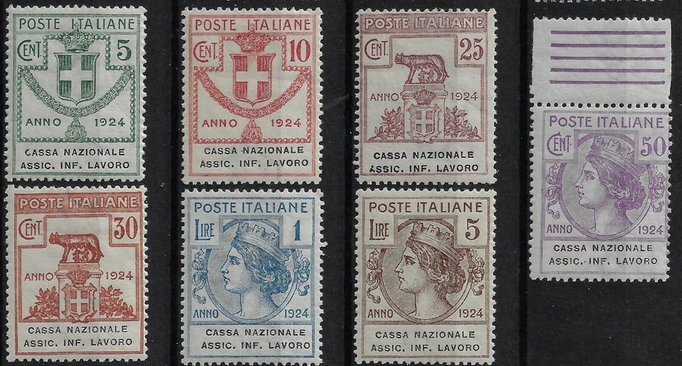 1925 Enti Parastatali Cassa infortuni lavoro serie completa