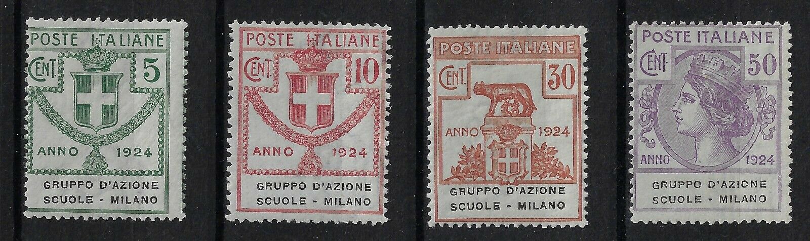 1925 Enti Parastatali Gruppo Scuole Milano serie completa