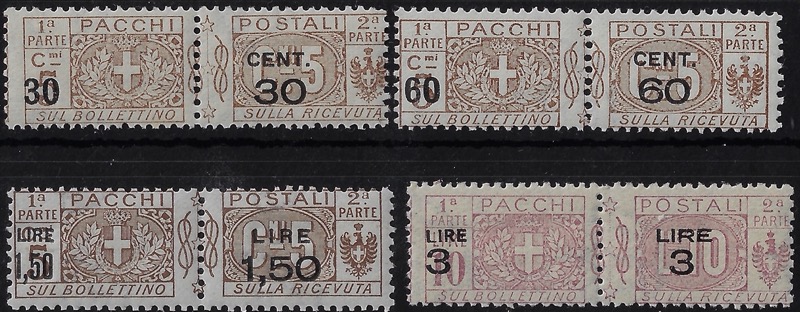 1923 Pacchi postali Stemma sovrastampato serie completa