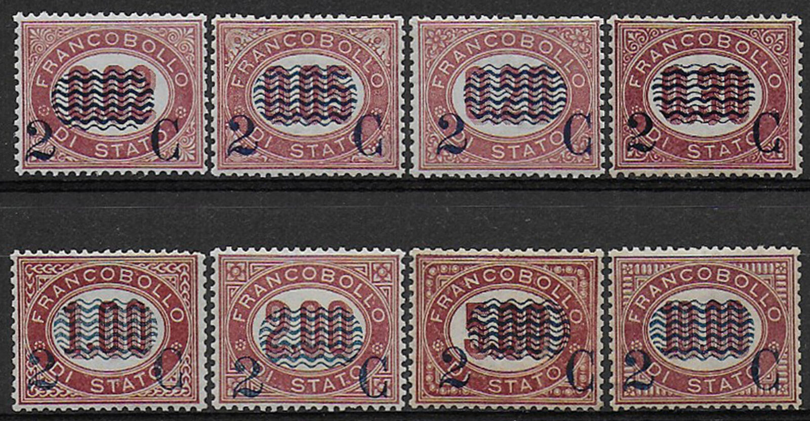 1878 sovrastampati © serie completa