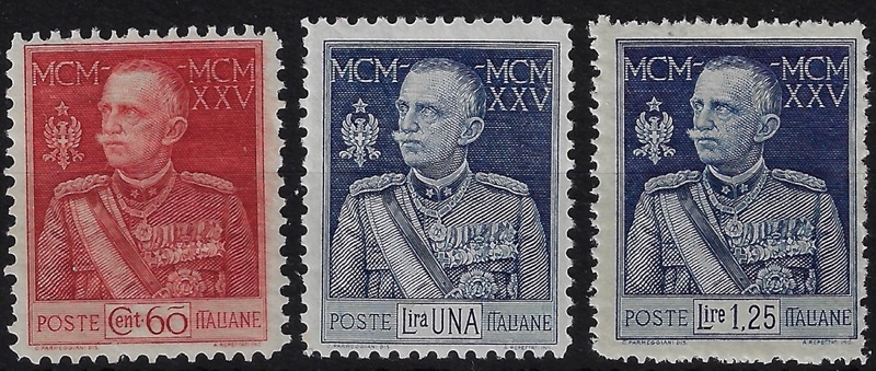 1925 Giubileo del re serie dent. Comuni