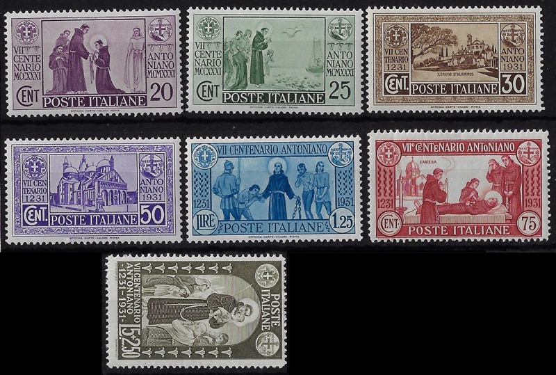 1931 Sant' Antonio serie 7 valori.