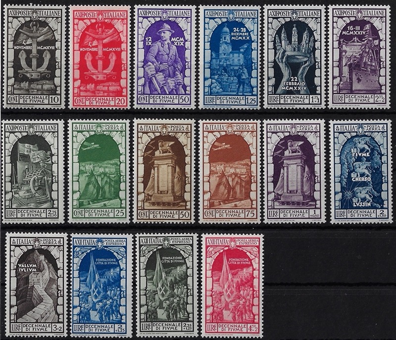 1934 Fiume con Posta aerea serie completa