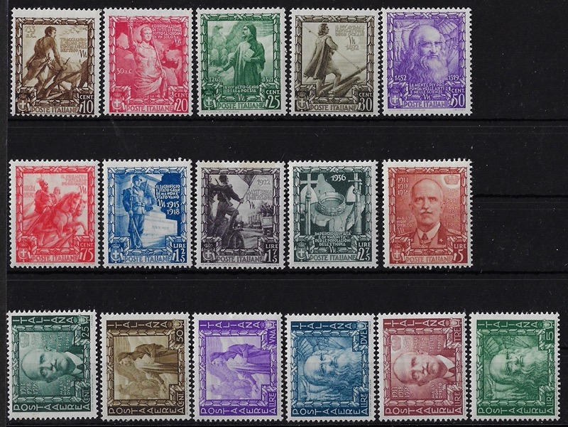 1938 Impero con Posta aerea serie completa