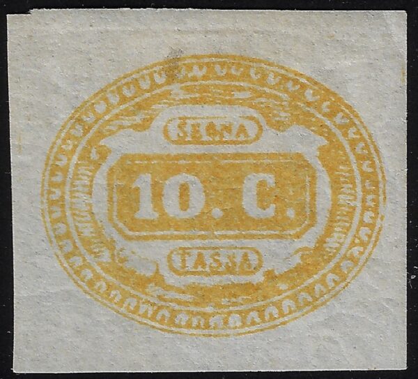 1863 Segnatasse 10 c giallo ©