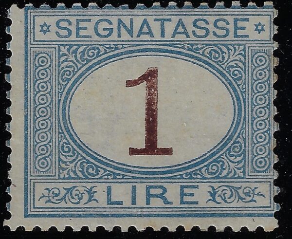 1870 Segnatasse Cifra in ovale 1 Lira