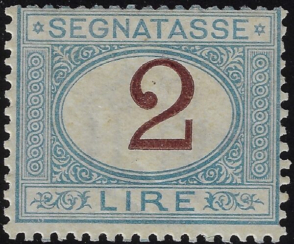1870 Segnatasse Cifra in ovale 2 Lire