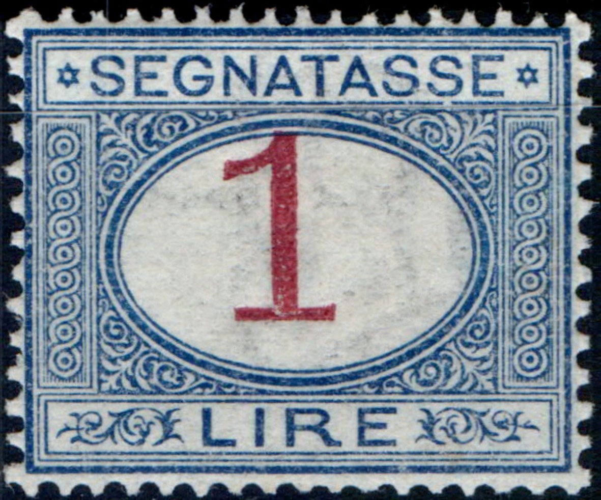 1890 Segnatasse Cifra in ovale 1 Lira
