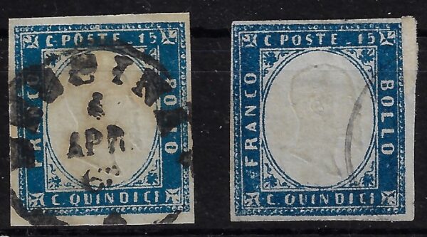 1863 15 c. azzurro ND