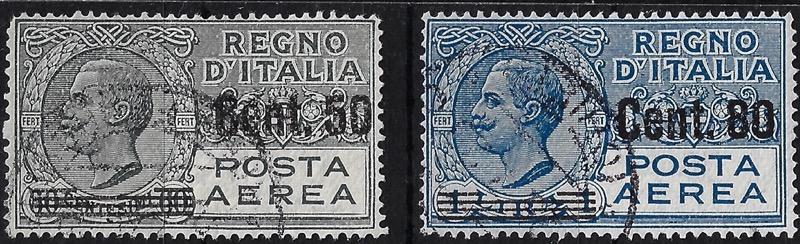 1927 Posta Aerea Effigie sovrastampato serie completa