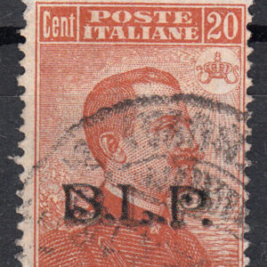 1923 B. L. P. - BLP 20 c. arancio sopr. Nera