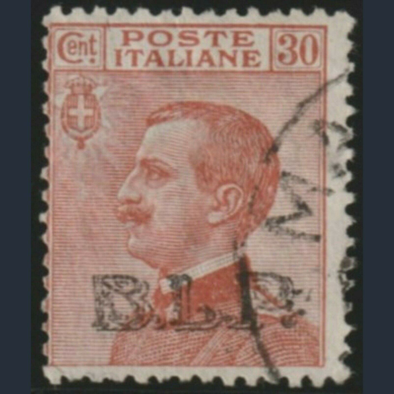 1923 B. L. P. - BLP 30 c. bruno arancio sopr.Nera