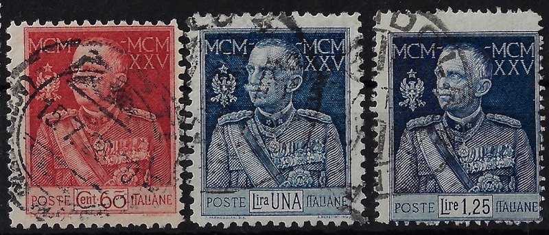 1925 Giubileo del re serie 3 valori più comuni
