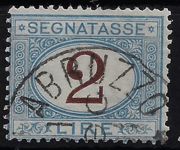 1870 Segnatasse Cifra in ovale 2 Lire