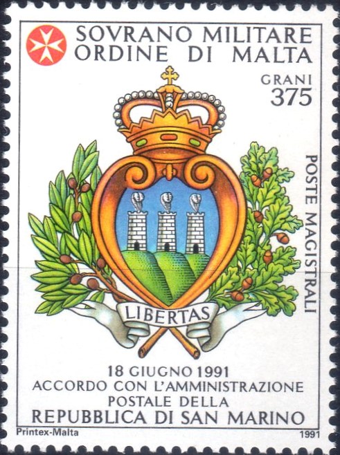 1991 Convenzione postale con la Repubblica di S Marino