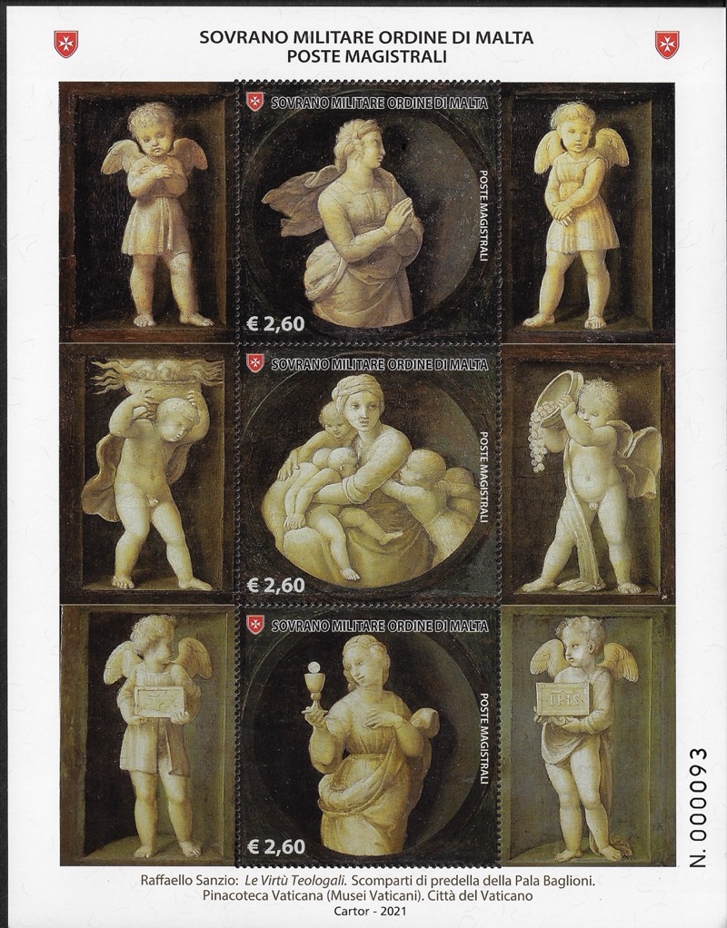 2021 Foglietti Virtù teologali di Raffaello Sanzio