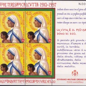 2022 Foglietti madre teresa di Calcutta minifoglio