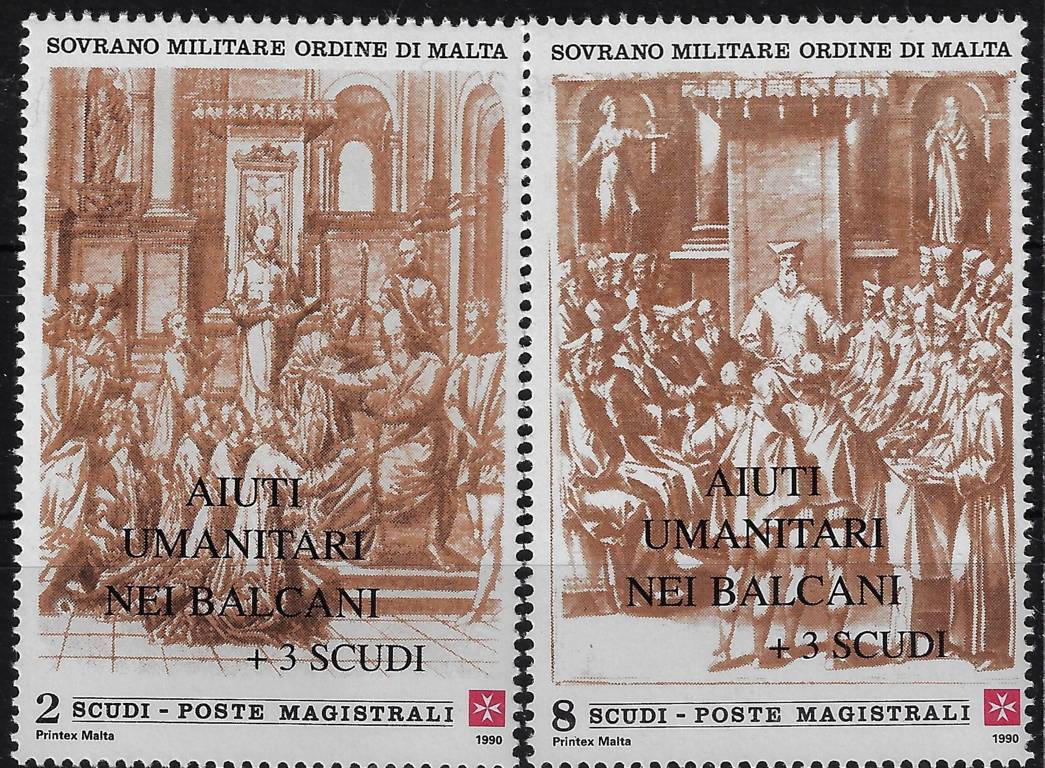 1999 Aiuti umanitari ai BalcaniTipi del 1990 soprastampati