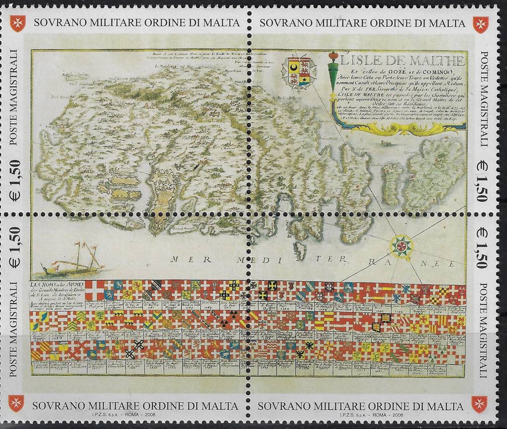 2008 Antiche tavole geografiche Carta di Malta - blocco