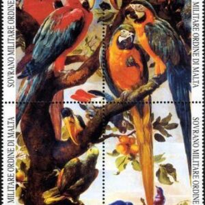 2009 Natura e arte Pappagalli e altri uccelli - blocco